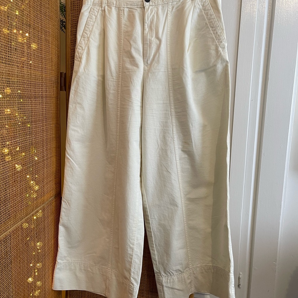 Everlane Cream Organic Cotton Pants Sz 14